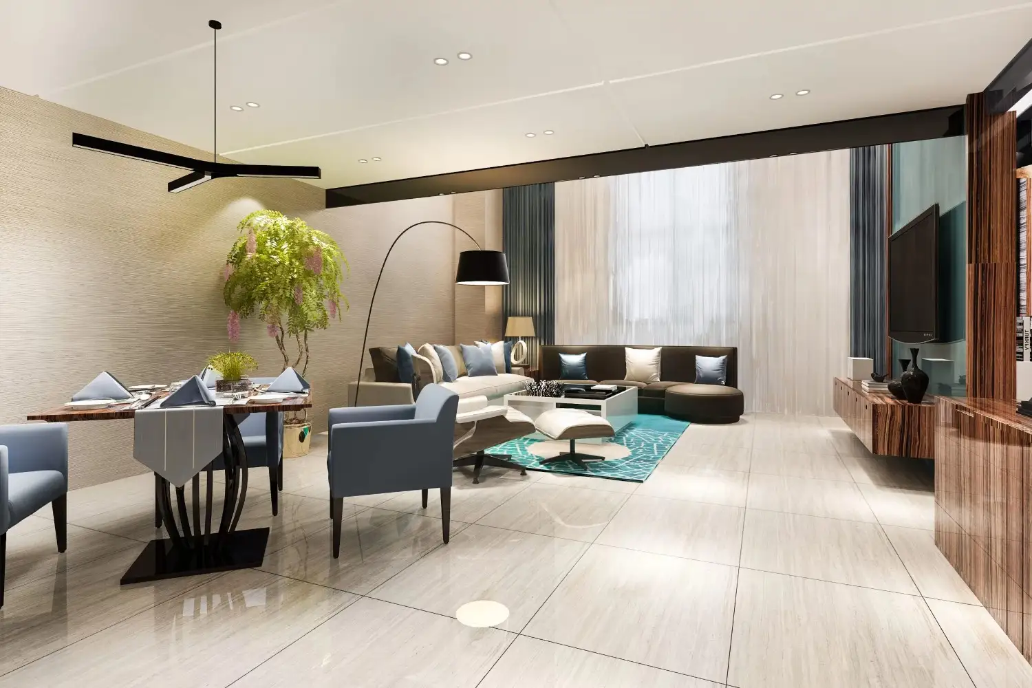 3d-rendering-modern-dining-room-living-room-with-luxury-decor-scaled